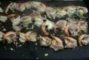Pancetta Wrapped Shrimps Stuffed With Garlic